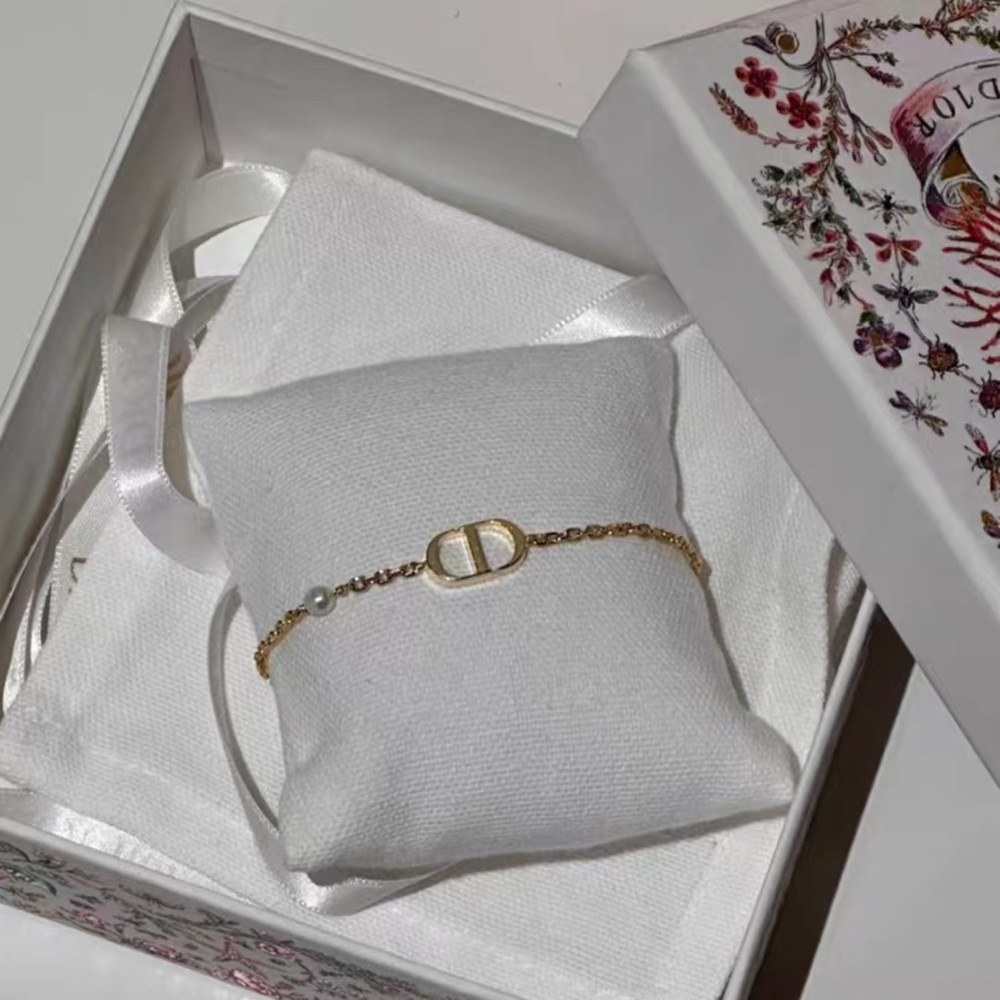Dior Gold Bracelet with Pearl Detail